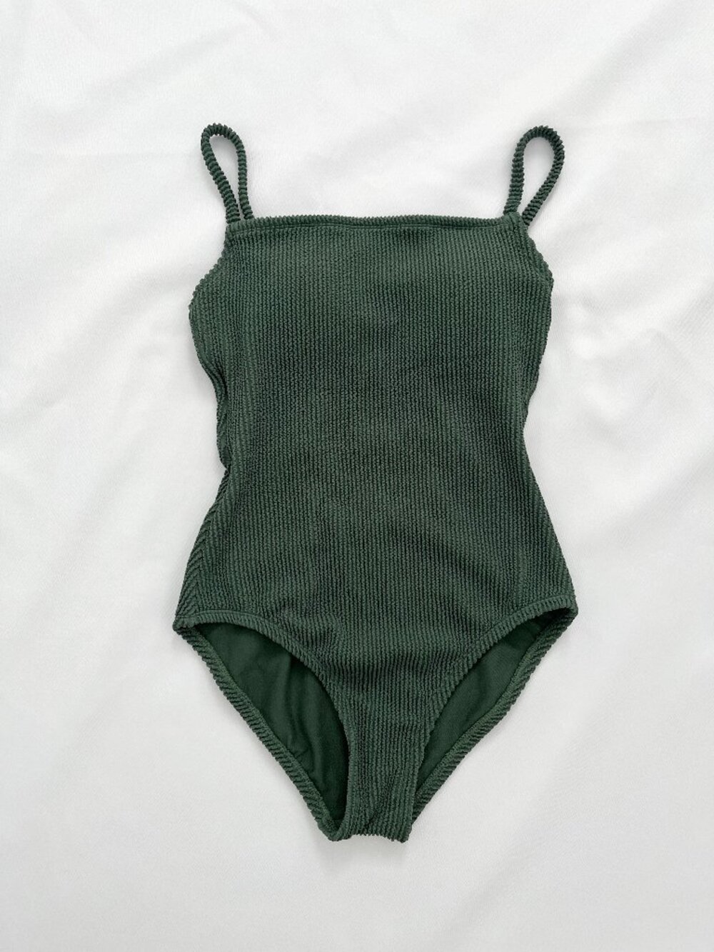 Kona Sol Textured One-Piece Green Swimsuit Women's S